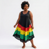 Sleeveless Rasta Sundress - One Size Fits Most Cover-Up & Reggae Festival Dress