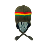 Rasta Chullo Hat Beanie Earflaps Jamaica Reggae Dreadlock Ski Cap Artisan Style