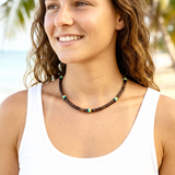 Bahamas Coco Bead Necklace 18" 5mm Natural Coconut Shell Choker Barrel Lock New