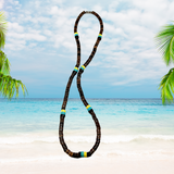 Bahamas Coco Bead Necklace 18" 5mm Natural Coconut Shell Choker Barrel Lock New