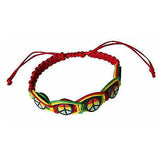 Rasta Leather Wrist Bracelet Peace One Love Hippie Negril Dub Reggae Marley RGY
