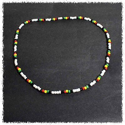Rasta Reggae Beads Necklace Choker Irie Style Beads Marley Reggae 18" or 46 cm