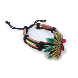 Rasta Canna Leaf Ganja Leaf Bracelet Hippie Reggae Jamaica One Love Bob IRIE