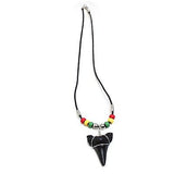 Shark's Tooth Rasta Roots Pendant Necklace Reggae Hawaii Africa Rastafari 18"