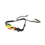 Rasta Flag Vibration Leather Wrist Bracelet Hippie Negril Dub Reggae Marley RGY