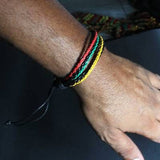 Rasta Leather Wrist Bracelet Hippie Hawaii Negril Rico Dub Ras Reggae Marley RGY