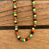 Rasta Roots Irie Coco Beads One Love Jamaica Reggae Africa Roots Necklace 18-20"