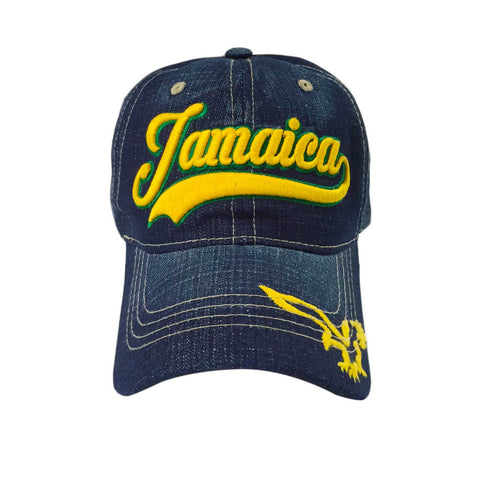 Jamaica Blue Jeans Ball Baseball Cap Hat One Love Kingston Usain Marley 1 SZ FIT