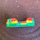 Rasta Hard Plastic Weed Leaf Bracelet Rastafari Bangle Jamaica Reggae Irie VIBES
