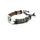 Rasta Stripe Leather Band Bracelet Wrist Bracelet Hippie Reggae Marley 1Sz Fit