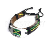 Rasta Stripe Leather Band Bracelet Wrist Bracelet Hippie Reggae Marley 1Sz Fit