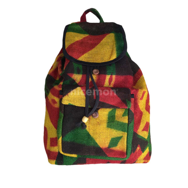 Reggae Cool Runnings Drawstring Burlap Backpack Bag Hippie Surfer Marl ...