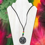 Hematite Lion Pendant Suede Cord Necklace Rasta Marley Reggae Jamaica 34"/86 cm