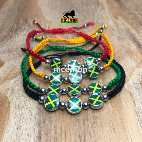 Jamaica Flag Reggae Bracelet Wrist Bracelet Cuff Jah Reggae Usian One Love IRIE