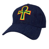Rasta Jeans Cap Hat Rastafari Emblem Jamaica Hat Ball Cap Reggae Marley 1sz Fit