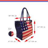 USA American Shopping Bag Handbag Burlap Boho Hippie Gypsy Jute BURLAP