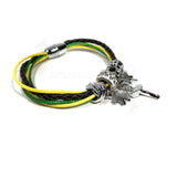 Jamaica Bahamas Rasta Dangle Charm Braided Bracelet Magnet Closure 1 SZ FIT