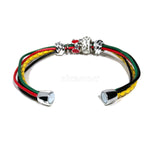 Jamaica Bahamas Rasta Dangle Charm Braided Bracelet Magnet Closure 1 SZ FIT