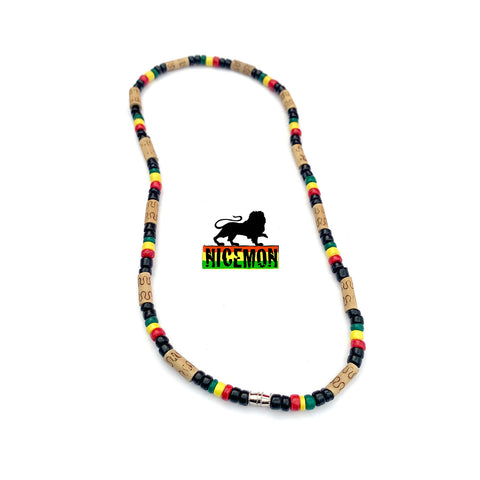 Rasta Choker Necklace Roots Necklace Africa Selassie Rasta Reggae Jamaica 18"