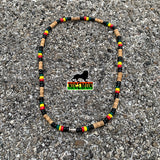 Rasta Choker Necklace Roots Necklace Africa Selassie Rasta Reggae Jamaica 18"