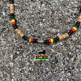 Rasta Choker Necklace Roots Necklace Africa Selassie Rasta Reggae Jamaica 18"