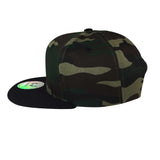 Reggae Rocker Woodland Camouflage Snapback Cap Hat Flat Visor Snap Back
