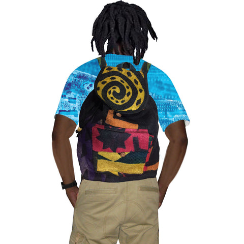 Reggae Cool Runnings Drawstring Backpack Sack Tote Bag Hippie Surfer Marley 15"