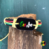 One Love Rasta Faux Leather Wrist Cuff Wrist Bracelet Hippie Bob Reggae IRIE