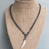 Hematite Choker Necklace Pendant Peace Hematite Fashion Necklace Unisex 18"