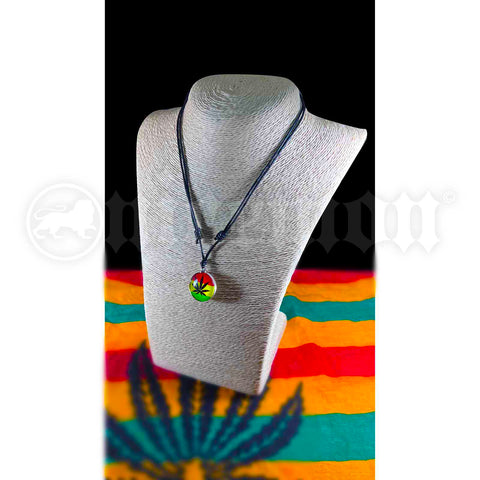 Black Cord One Love Rasta Weed Leaf Necklace Jamaica Reggae Roots Adjust 18"-28"