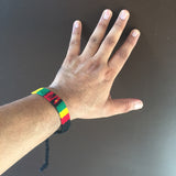 Wide Rasta Friendship Irie Wrist Bracelet Negril Reggae Hobo Peace Festival RGY
