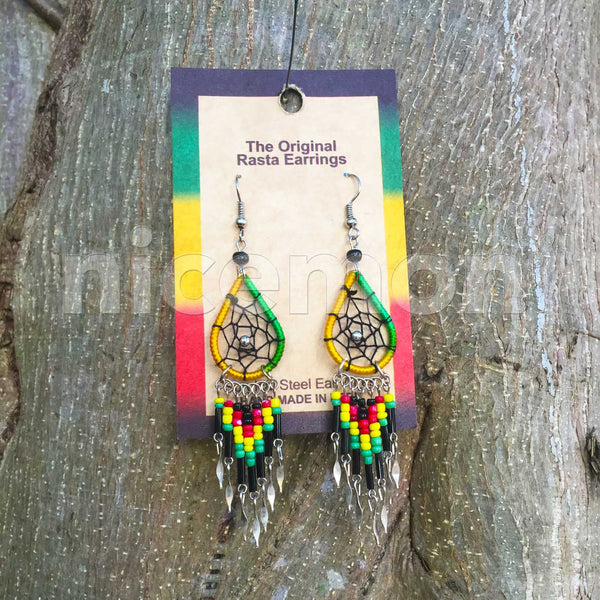 Jamaica Rasta Rastafari Empress Irie Earring One Love Marley Reggae Ja ...