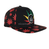 Weed Leaf Snapback Cap Hat Flat Visor Snap Back Hip Hop Hiphop Cannabis Pot Leaf IRIE
