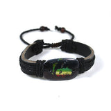 Rasta Leather Wrist Cuff Jamaica One Love Wrist Bracelet Hippie Bob Reggae IRIE