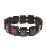 Peace & Love Friendship Wrist Bracelet Hippie Peace Sign Love Flexable 1sz fit