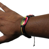 Rasta Leather Wrist Cuff Jamaica One Love Ganja Leaf Bracelet Hippie Reggae IRIE