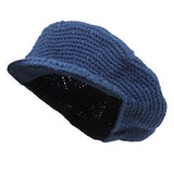 Cabbie Newsboy Blue Cotton Hat Cap One Size Fit Cabbie Newsboy Cotton 1sz Fit