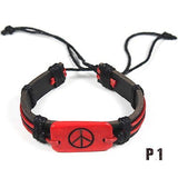 Peace & Love Friendship Wrist Bracelet Hippie Peace Sign Love Flexable 1sz fit