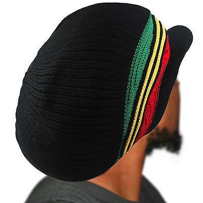Rasta Rastafari Dreadlocks Peak Crown Hat Reggae Jamaica Jah One Love S to M Fit