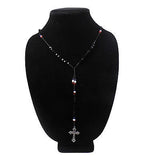 Jesus Necklace Rosary Cross Red White Blue Colors Jesus Necklace Rosery ROSARY