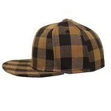 Hip Hop Hiphop Urban Wear Cap Hat Baseball Gangster Brown Checker Cap FITTED