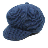 Cabbie Newsboy Blue Cotton Hat Cap One Size Fit Cabbie Newsboy Cotton 1sz Fit