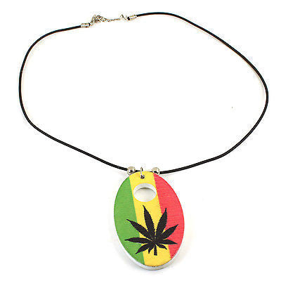 Rasta Ganja Necklace Pendant Jamaica Rastafari Irie Jamaica Reggae Marley 20"
