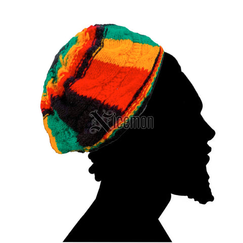 Puff Tam Dreadlocks Tam Hat Beret Cap Reggae Marley Jamaica Rastafari SMALL 7"