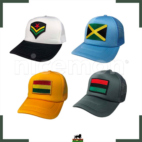 Rastafari Truckers Mesh Patch Jamaica Hat Ball Cap Reggae Marley 1sz Fit