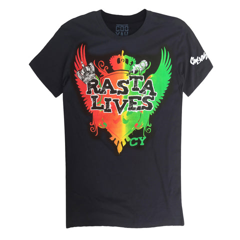 Rasta Live Cooyah Irie T Shirt Rastafari Jah One Love 100% Cotton Jamaica CY