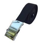 Military Canvas Belt Mens Womens Ajustable Chrome Buckle One Size Fit