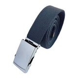 Military Canvas Belt Mens Womens Ajustable Chrome Buckle One Size Fit