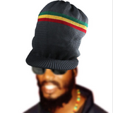 Deep Crown Rasta Peak Hat Cap Marley Jamaica Rastafari Reggae Rastafashion L/XL
