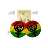 Strong Ankh Power Empress Royalty Jamaica Rasta Earrings Reggae One Love XL